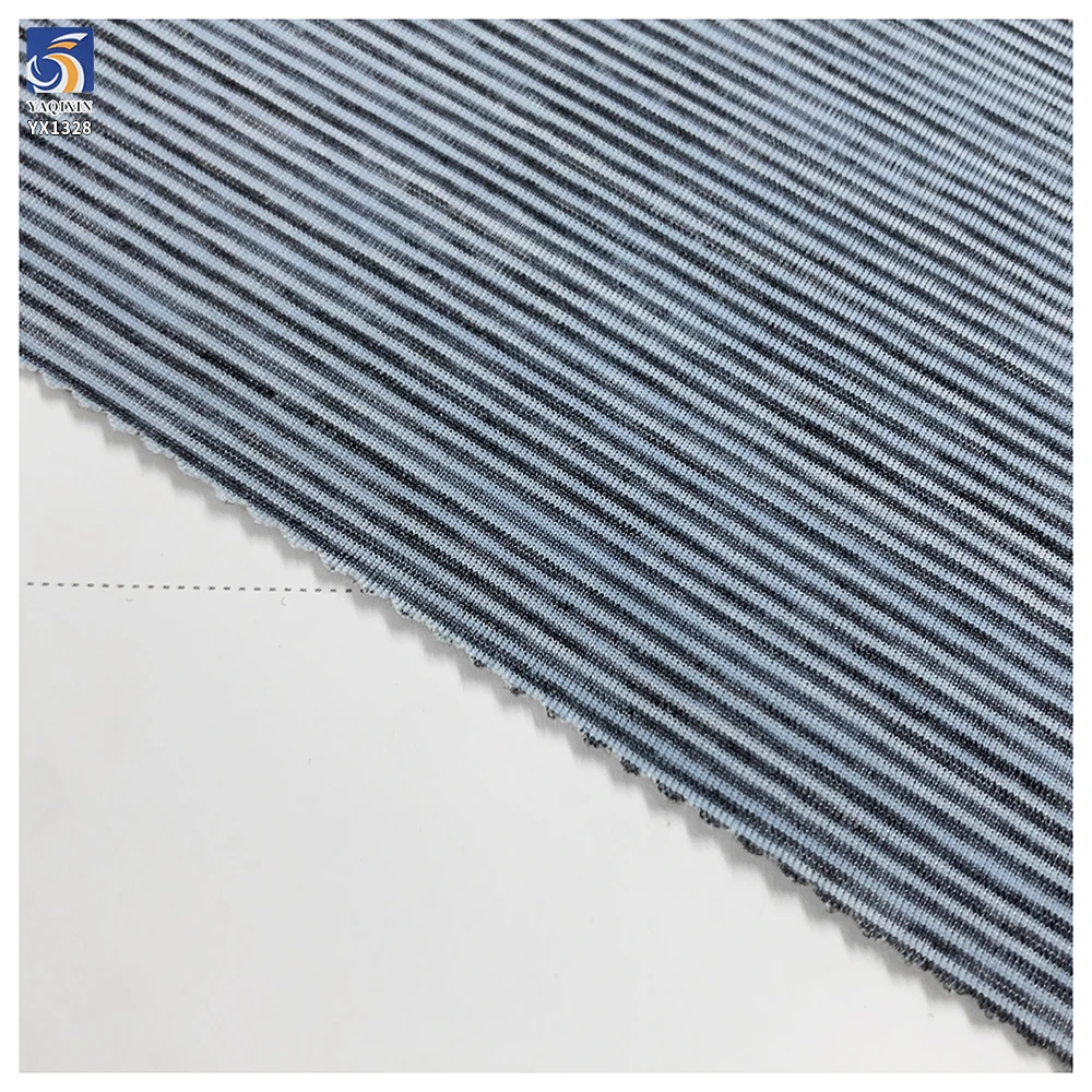 YX1328 85% Nylon 15% Spandex Casual Style Nylon and Spandex Knit Three-color Striped Fabric High-Elastic Sportswear - 图片 4