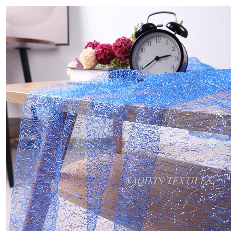 New Arrival 25gsm Nylon Bright Shiny Lightning Mesh Tulle Fabric Glitter Lace Wedding Bridal Dress Net Lace Fabric - 图片 5