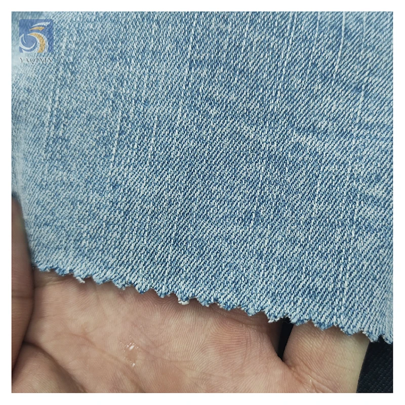 A8880 New 335gsm Washing Color Dyed Denim Fabric Stretch Jeans Pants Cotton Polyester Spandex Denim Fabric - 图片 6