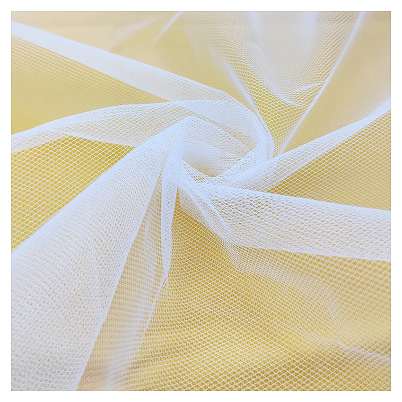 Guangzhou Zhongda Wholesale Price 75D 100%Polyester Stiff Tulle Diamond Hard Mesh Fabric for Wedding - 图片 4