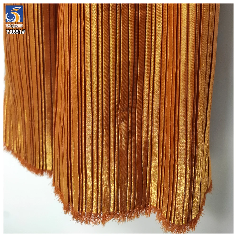 YX651 Noble and Luxurious Evening Dress Shiny Organza Fabric 60gsm Polyester Customized Pleated Fabric Organza - 图片 6