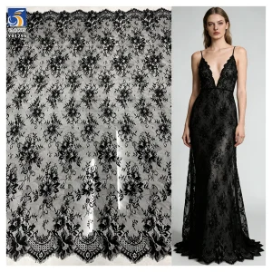 YX1296 Supplier China Embroidery Lingerie French Lace Fabric for 1 Piece Eyelash Clothing Textiles Lace Fabric Fashionable