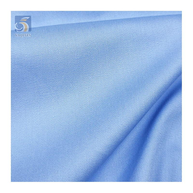 CX-6041 CVC 40% Polyester and 60% Cotton Manufacturer Twill Fabric Blue Comfortable Shirt Pants Fabric - 图片 5