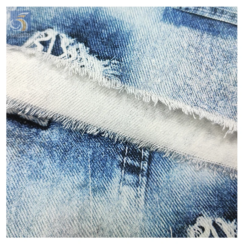 Guangzhou Denim Fabric Manufacturer Custom 100% Cotton Jacquard Printed Denim Fabric for Jacket 280gsm - 图片 6