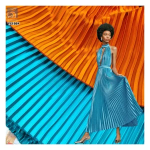 Cheap 4810 Polyester Matte Dull Pleated Satin Fabric 150gsm 7mm Size Pleated Accordion Satin Fabric Straightening Measurement