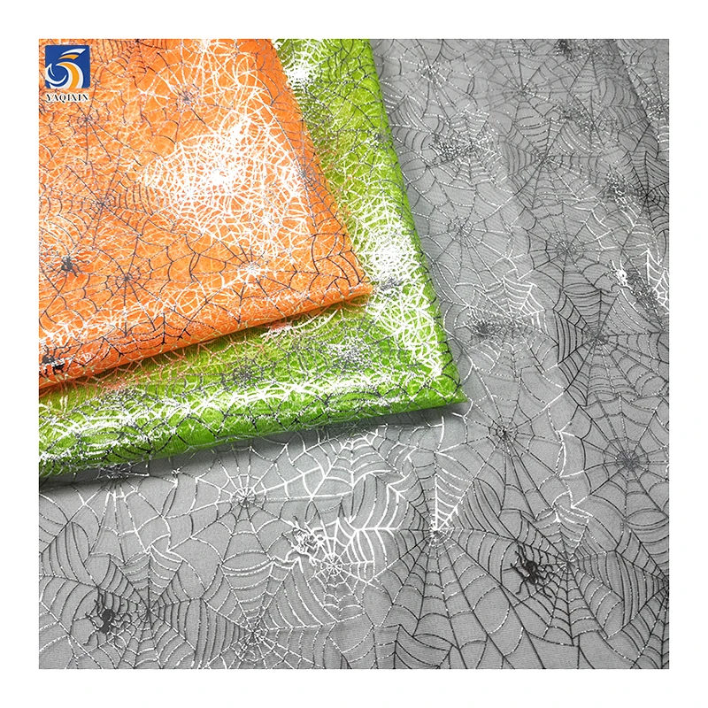 Stretch Spider Web Mesh Fabric for Witch Cloak - Purple Bat Design | in Stock - 图片 6