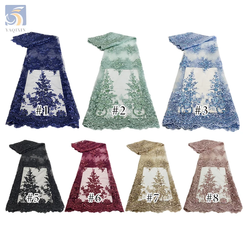 Promotional OEM Good Price Bridal Lace Fabric 5 Yards Embroidery French Lace Fabric With Sequins - 图片 3