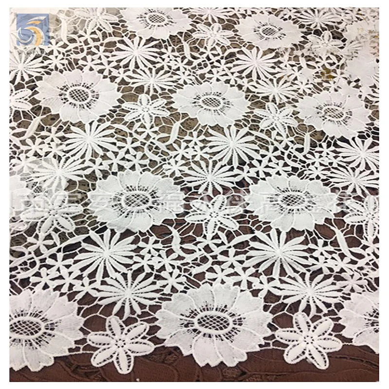YX2436 Latest African Guipure Lace Fabric for Nigerian Party Wedding Dress Water Soluble Lace Dress - 图片 5