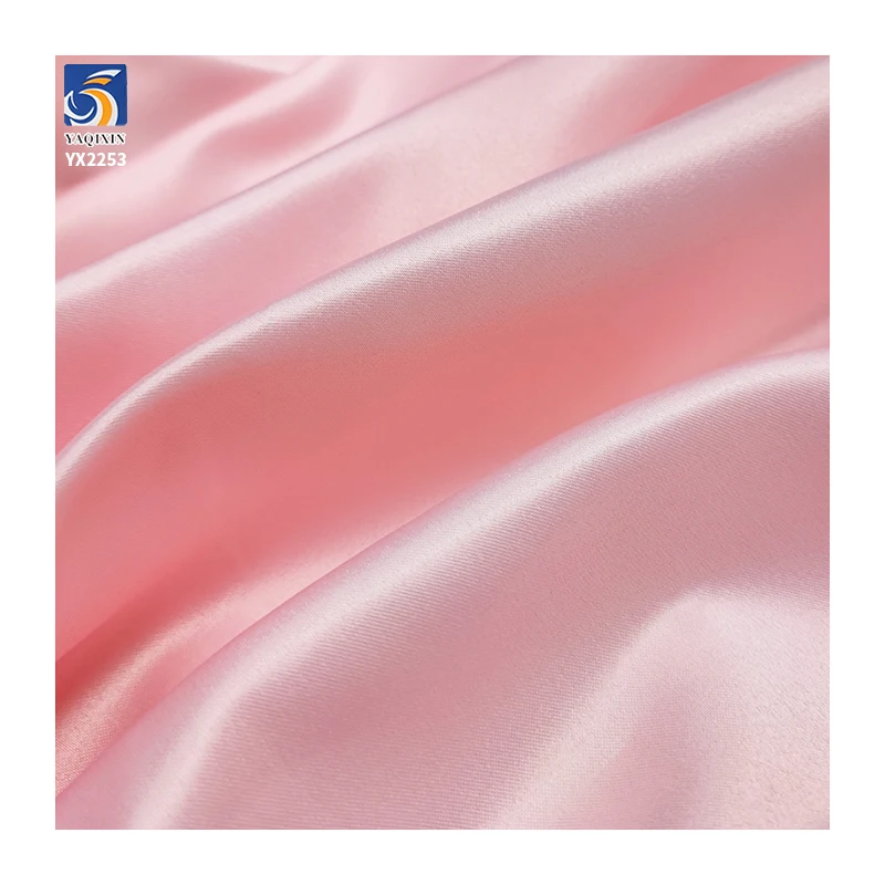 YX91 Ready Stock Economic High Density Soft Matte Satin Fabric 110gsm Bridal Satin Polyester Fabric - 图片 5