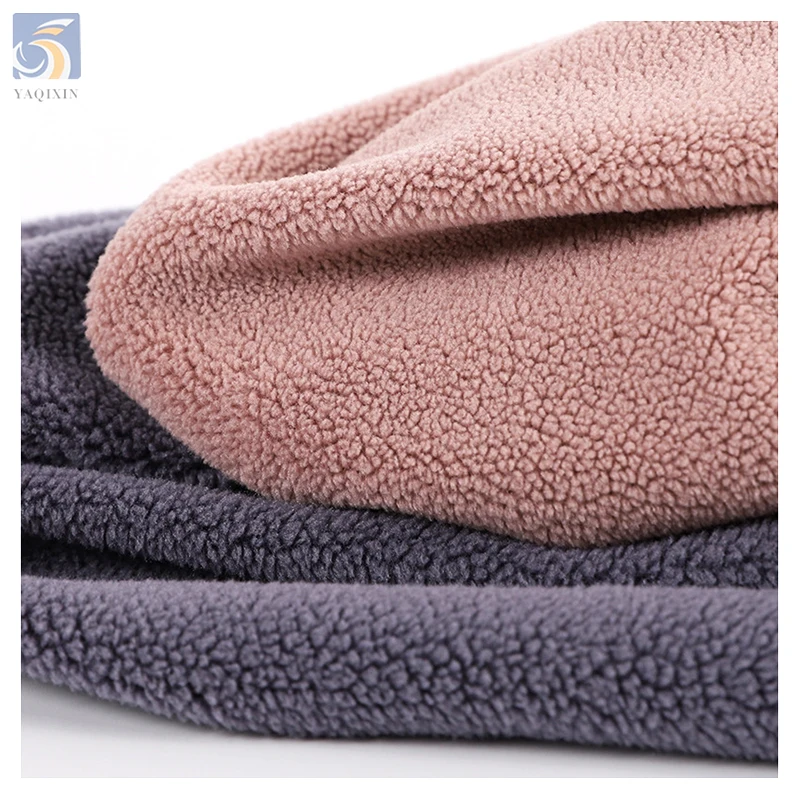 Guangzhou Manufacturer One Side Brushed Fleece Fabric Knit Anti Pill Polyester Spandex Micro Polar Fleece Fabric - 图片 6