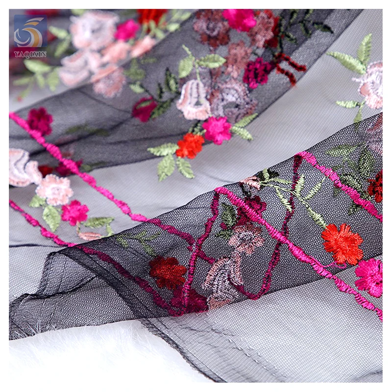 Guangzhou Manufacturer Wholesale High Quality Polyester Tulle Lace Fabric Vintage Floral 3D Mesh Wedding Underwear Accessories - 图片 5