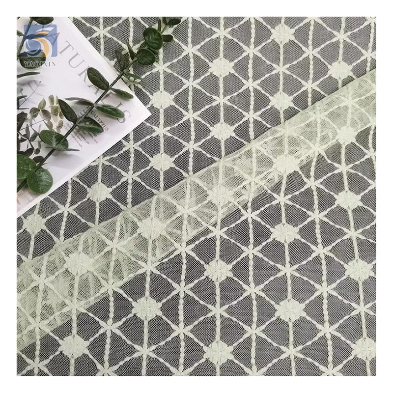 High Quality Nigeria Lace Fabric Wholesale Chantilly Lace Fabric for Africa Jacquard Mesh Chantilly Lace Fabric - 图片 6