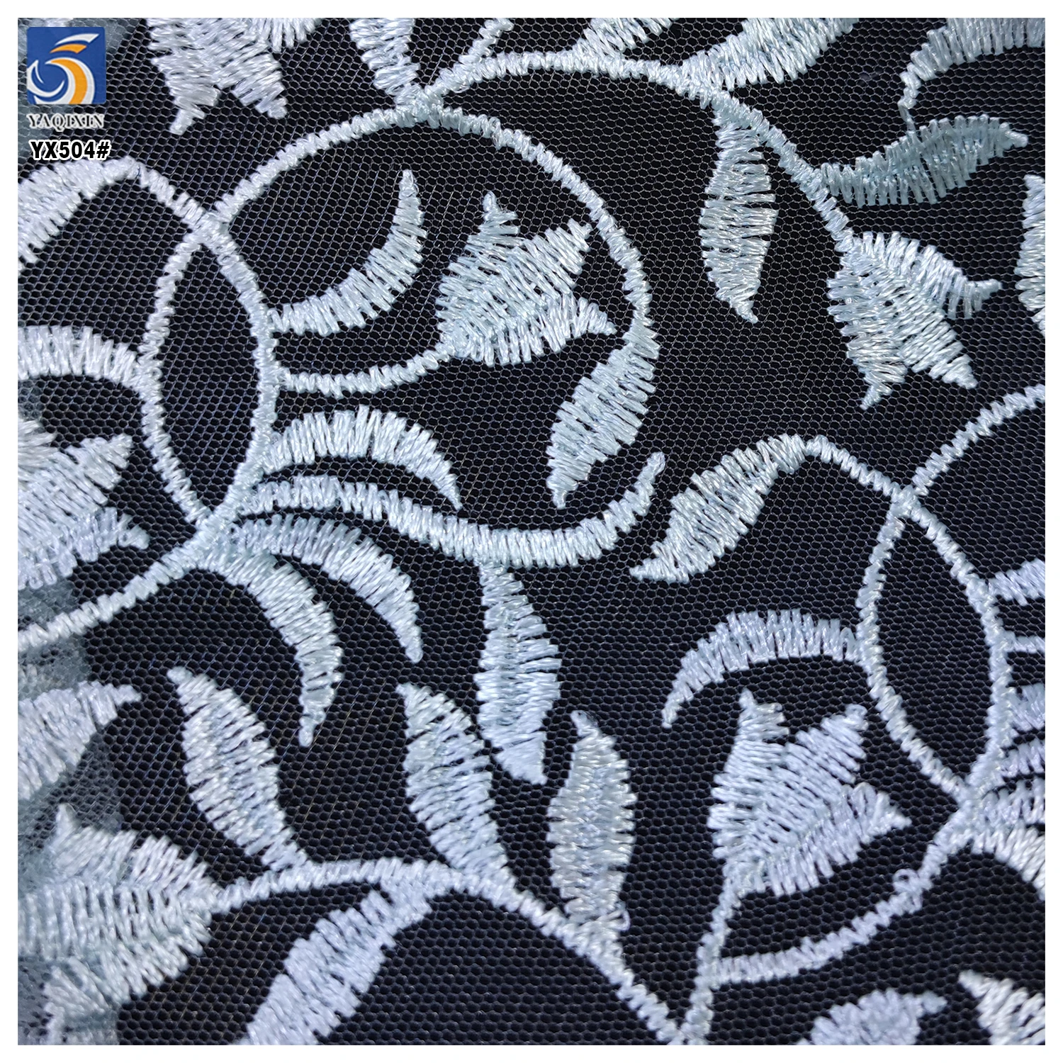 Yx449-2 Ni.Ai High-End Handmade Floral Lace Fabric Embroidery French Lace Wedding Dress Embroidered Aqua Tulle Fabric - 图片 6