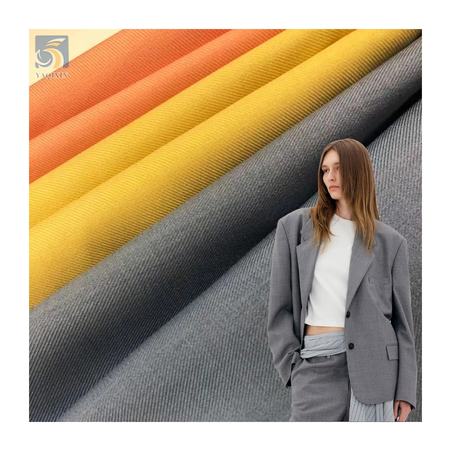 HL022 230gsm Wholesale 78/20 Polyester/Rayon Spandex Suit Fabric Polyester Stretchy TR Twill Fabric