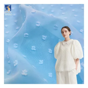 White Swiss Dot Chiffon Fabric for Blouses/Dress/Clothing