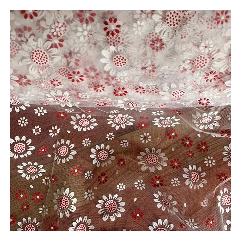 Baby Custom Print Fabric Flowers Sunflower Daisy Printing Mesh Fabric Soft Tulle for TuTu Skirts - 图片 4