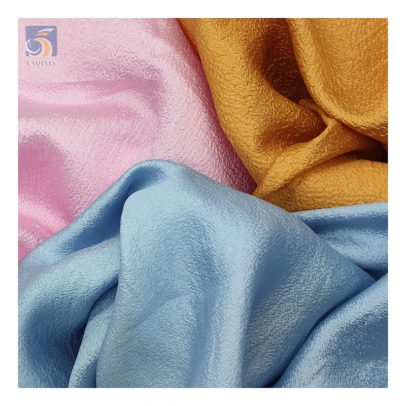 YX2590 High Quality Solid Organza Fabric Crepe 100 Nylon Wrinkled Bubble Organza Fabric for Woman Dress - 图片 5