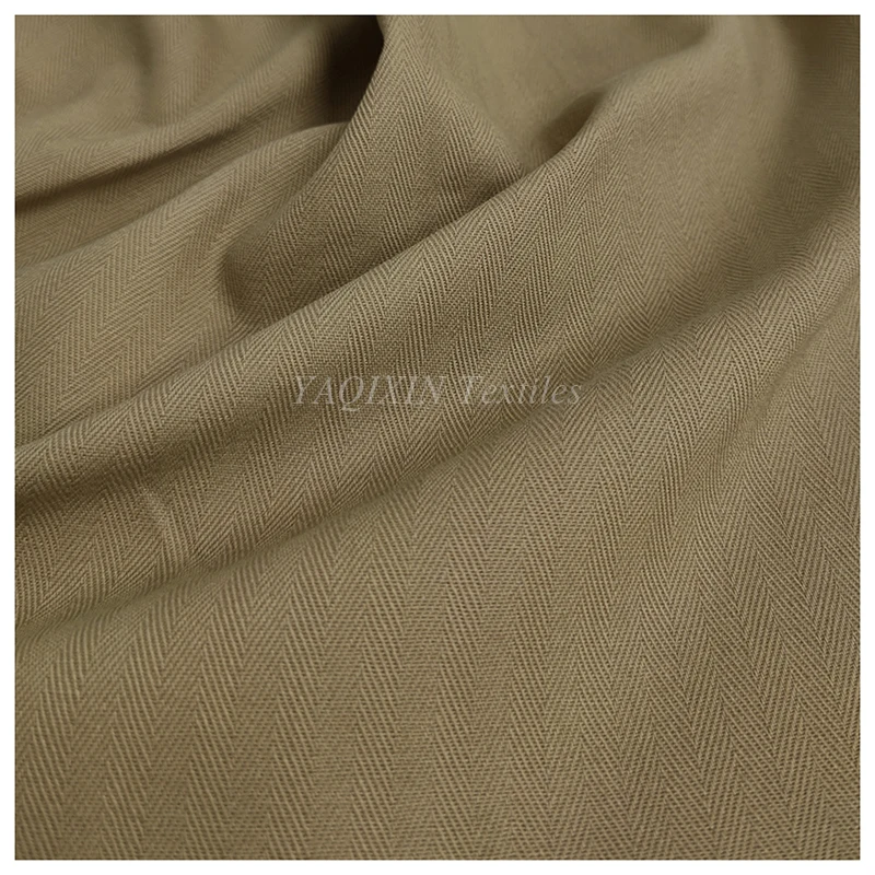 A2231 Brown 270g Double Herringbone Cotton Twill Fabric 150cm Brushed Cotton Casual Jacket Dress Fabric by Meters - 图片 4