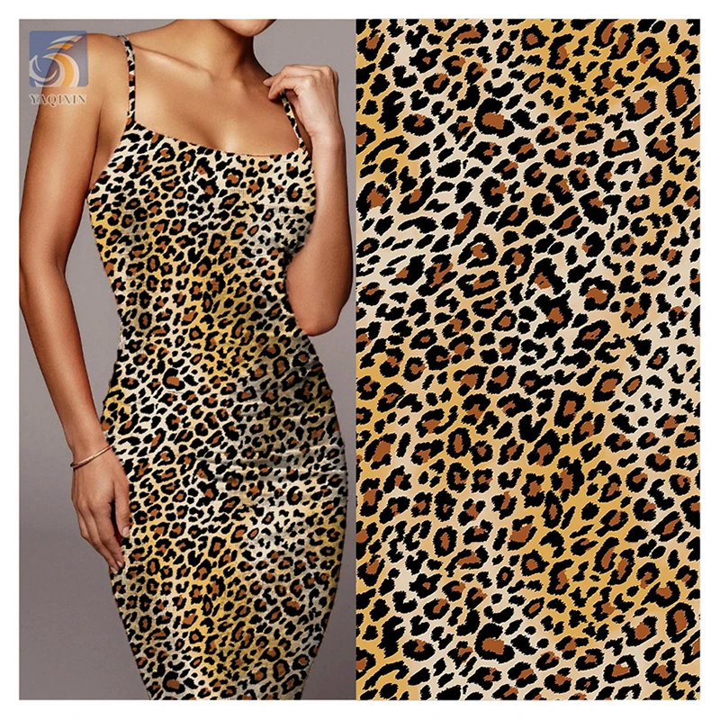 YX2419 America Hot Nylon Spandex Knitted 4 Way Stretch Fabric Sexy Stretch Leopard Print Fabric for Swimsuit Lingerie - 图片 3