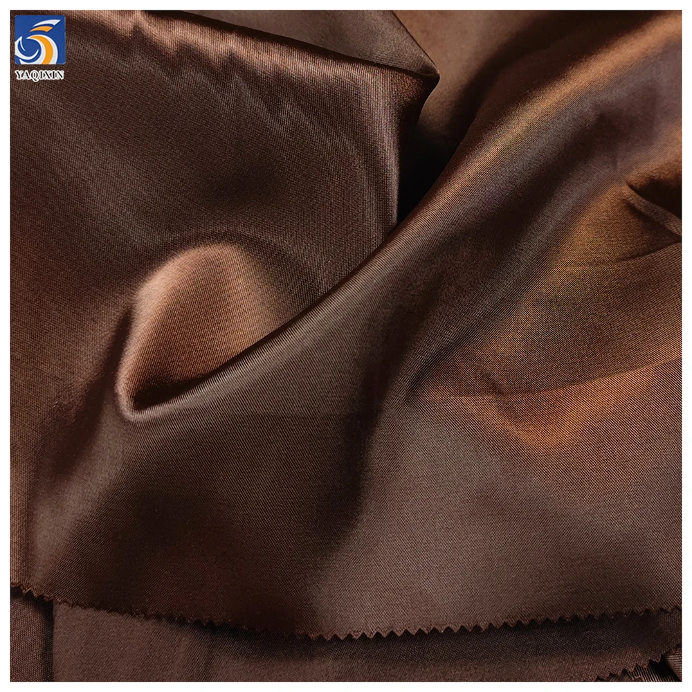 Brown Satin Fabric High Quality Super Soft Mickey Satin 98% Polyester 2% Spandex Matte Elastic Satin Fabric - 图片 6