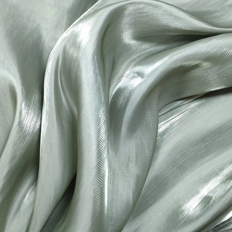 YX2161-1 Spot Wholesale Liquid Silk Organza Fabric Luxury Shiny Luster Organza Fabric Suitable for Dress Clothes - 图片 4