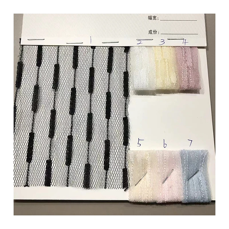 F528 High-Quality Polyester Jacquard Assorted Color Gold Line Lace Mesh Tulle Fabrics for Fashion and Craft