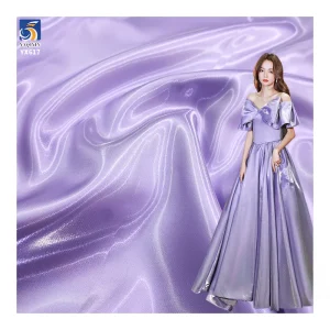 YX617-1 110gsm New Trend Customized Luxury Colors Light Weight Satin Fabric for Clothing Polyester Shiny Satin Fabric