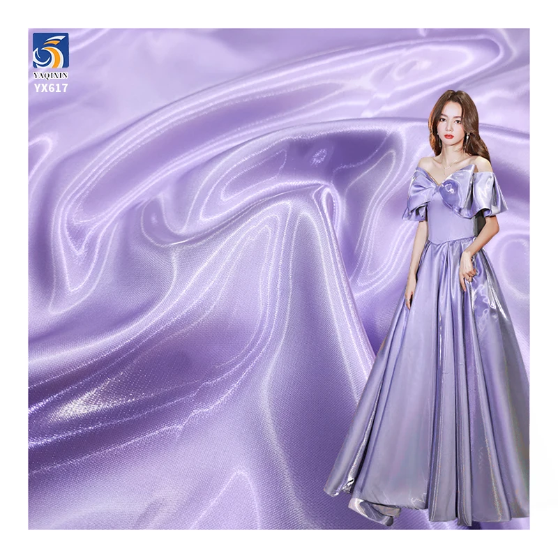 YX617-1 110gsm New Trend Customized Luxury Colors Light Weight Satin Fabric for Clothing Polyester Shiny Satin Fabric