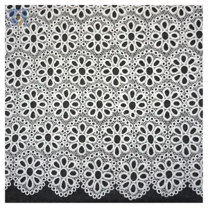 YX2440 Reasonable Price African Lace Fabric White Hollow Out Eyelet Water Soluble Embroidery Milk Silk Lace Fabric