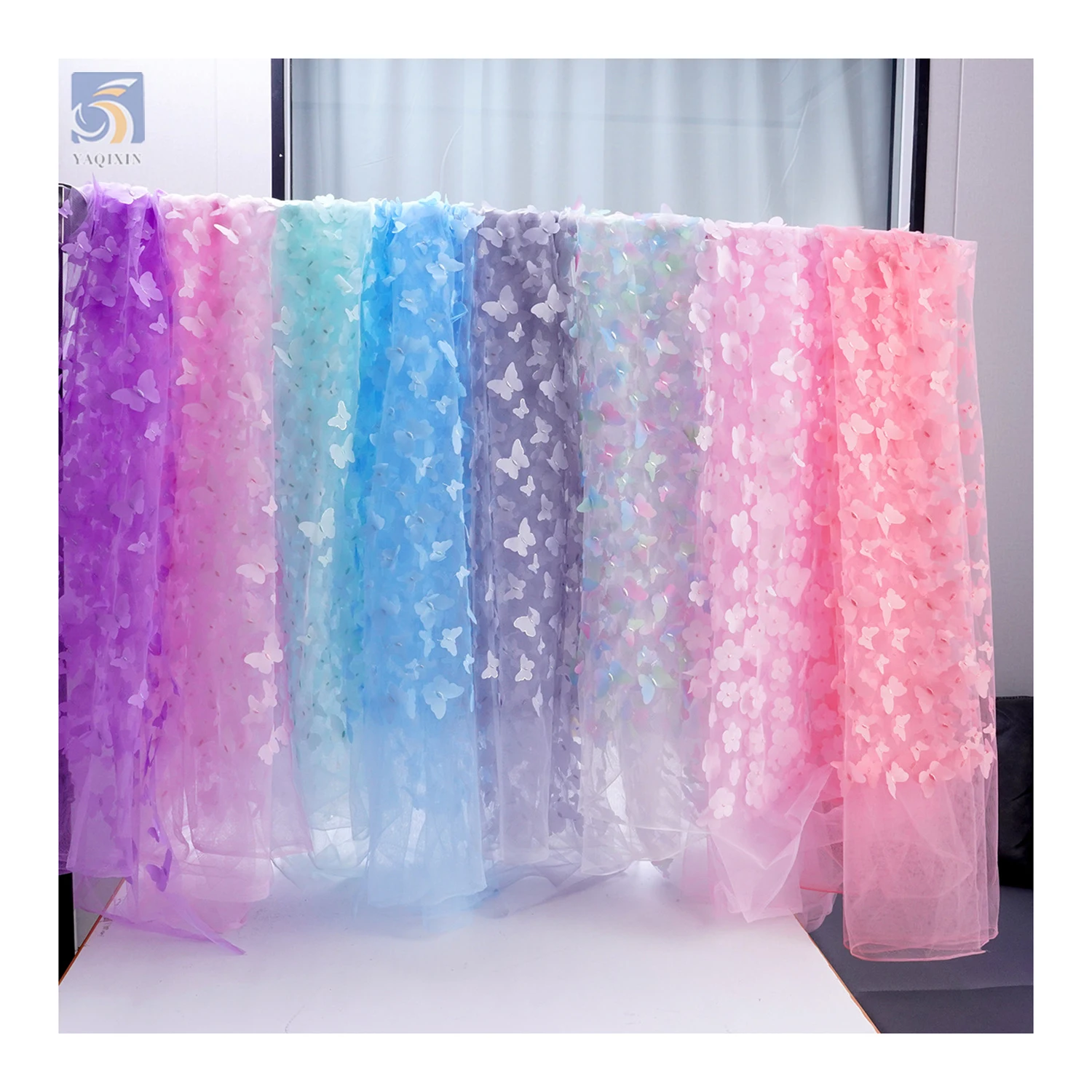 Wholesale Ready Made 3D butterfly Embroidery Tulle Lace Fabric with Advantageous Price for Girls Clothing with zero MOQ - 图片 6