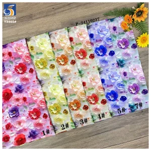 YX665 High Definition 100 Polyester 3D Digital Print Chiffon Florals Fabric for Fashion Women's Dresses Mini Skirts