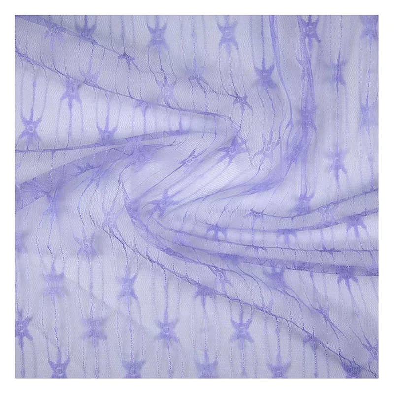 THM004 Cheap Textile Jacquard 100% Nylon Tulle Mesh Net Fabric Luxurious Wedding Bridal Tulle for Girls Dress - 图片 4