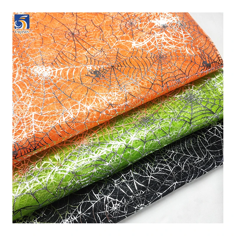 Stretch Spider Web Mesh Fabric for Witch Cloak - Purple Bat Design | in Stock - 图片 5