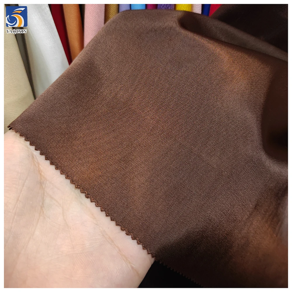 Brown Satin Fabric High Quality Super Soft Mickey Satin 98% Polyester 2% Spandex Matte Elastic Satin Fabric - 图片 5