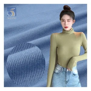 YX2129 180gsm-210gsm 92% Cotton 8% Spandex Stretch Cotton Jersey Fabric T-Shirt 40S 1X1 Rib Knitted Cotton Fabric