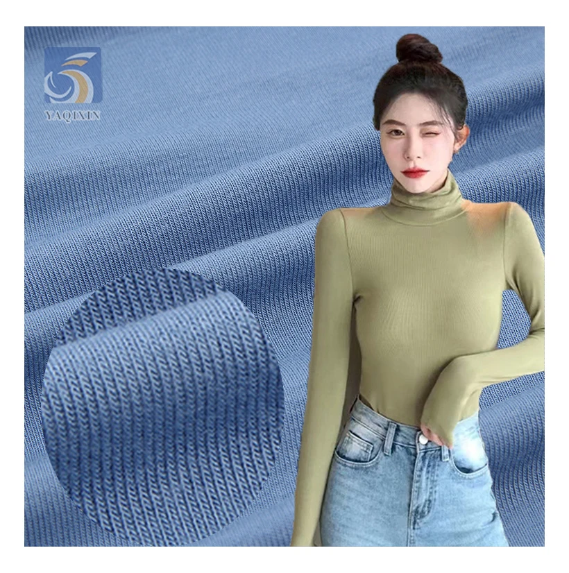 YX2129 180gsm-210gsm 92% Cotton 8% Spandex Stretch Cotton Jersey Fabric T-Shirt 40S 1X1 Rib Knitted Cotton Fabric