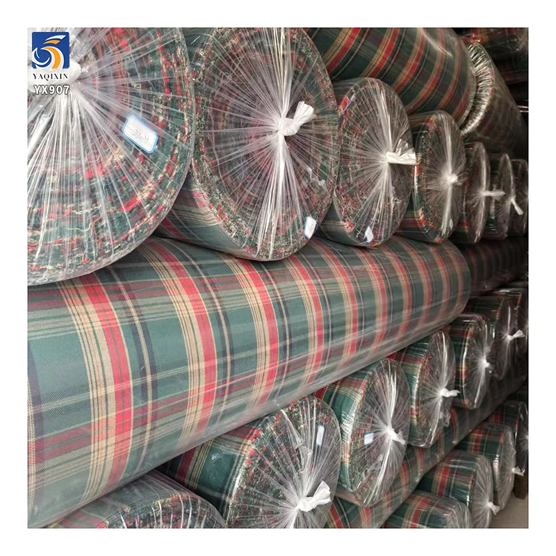 YX907 300D 170gsm African Girls School Uniform Kenya Polyester Jk Skirt Dress Fabric Purple Plaid Yarn-Dyed Fabric - 图片 2