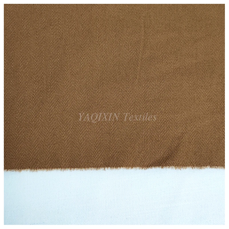 A2231 Brown 270g Double Herringbone Cotton Twill Fabric 150cm Brushed Cotton Casual Jacket Dress Fabric by Meters - 图片 3