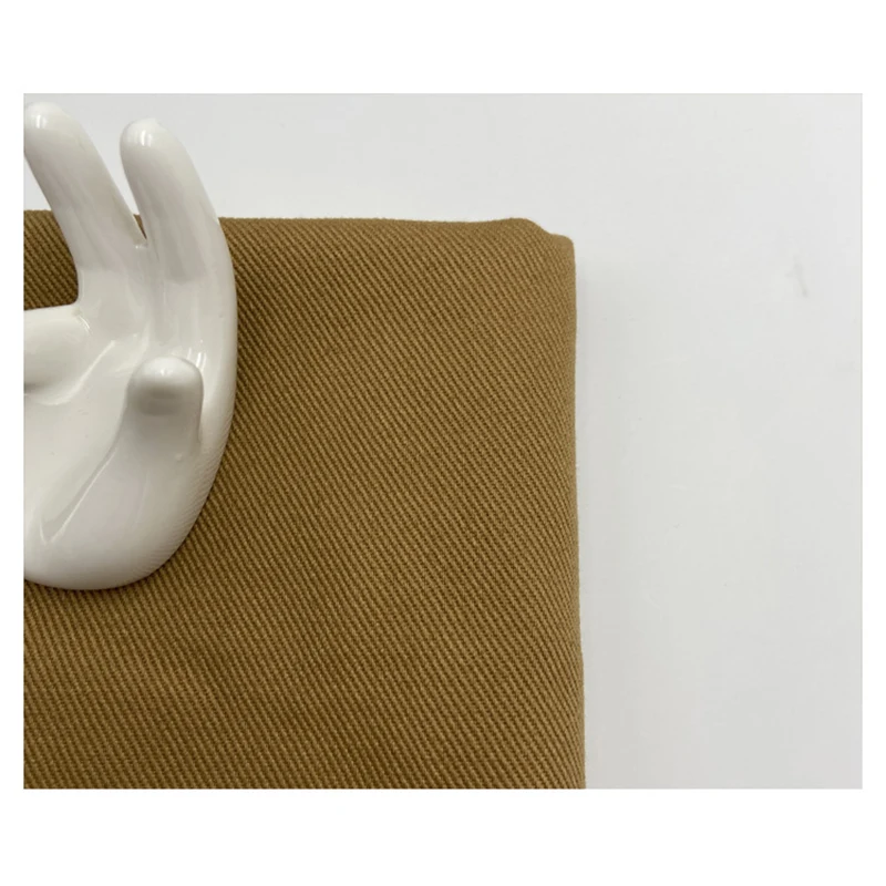 A2009 360gsm 7*7 Heavyweight High Quality Thick Twill Cotton Fabric Dark Khaki Cargo Jacket Cotton Fabric for Men