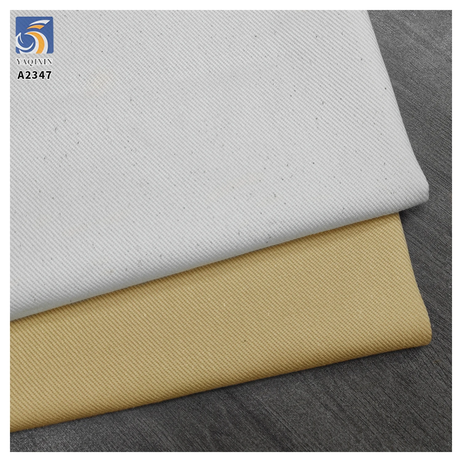 A2347 Good Quality 320gsm 7X7 100% Cotton Thick Twill Fabric Super Soft Thick Right Khaki Twill Washed Cotton Fabric - 图片 6