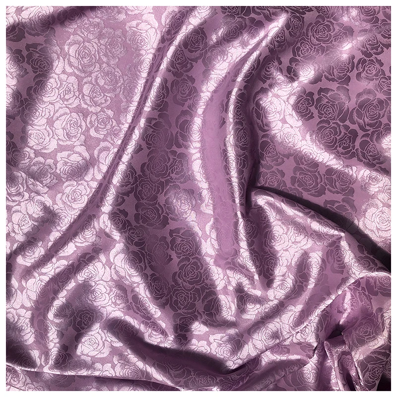 YX2275 Classic Rose Floral Jacquard Satin Fabric Chinese Traditional Hanfu Shirt Fabric - 图片 4