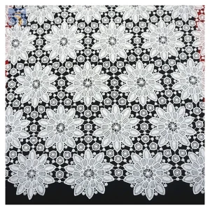 YX2438 Low Price Wholesale Price White Swiss Voile Lace Fabric White Water Soluble Handmade Embroidered Polyester Lace Fabric