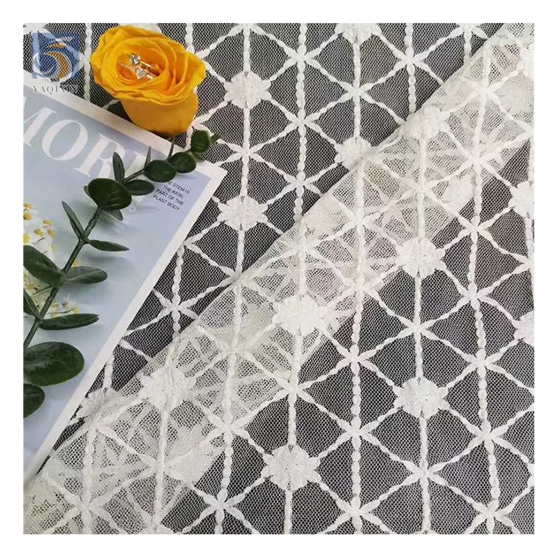 High Quality Nigeria Lace Fabric Wholesale Chantilly Lace Fabric for Africa Jacquard Mesh Chantilly Lace Fabric - 图片 3