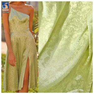 YX772 European Style 97% Polyester 3% Spandex Stretch Big Flowers Jacquard Satin Fabric for Pajama Party Dress Home Textiles