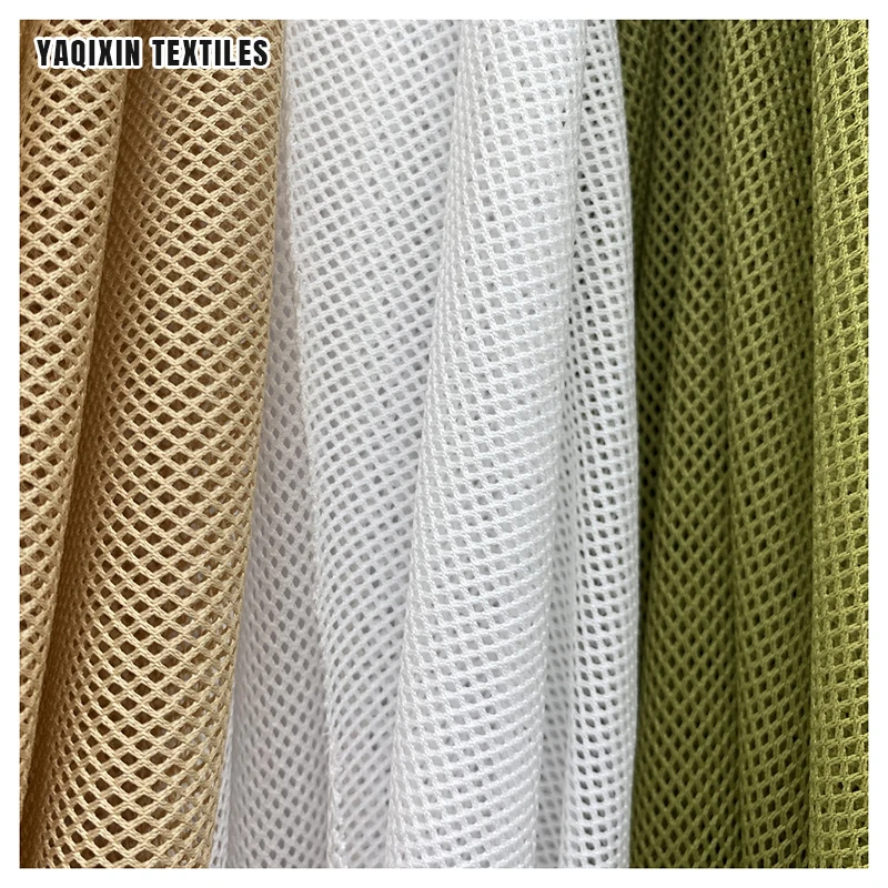 75D Square Rhombus Mesh Fabric 2X2 Low Elastic 100% Polyester Lining Beach Pants Lining Clothing Warp Knitted Mesh Fabric - 图片 4