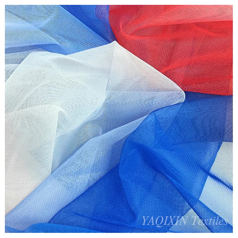 YX2124 New Elegant Two Colour Changing Rainbow Transparent Nylon Polyester Mesh Net Fabric Tulle - 图片 5
