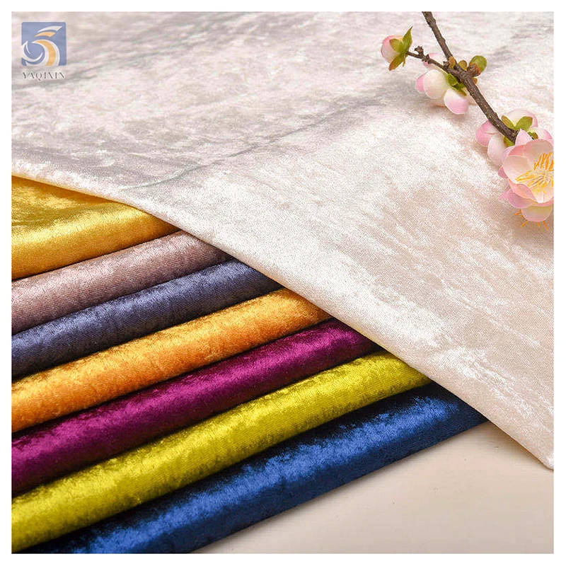 270gsm 95 Polyester 5 Spandex Stretch Knitted Velvet Fabric Pillow Sofa Shiny Diamond Velvet Fabric for Garment - 图片 3