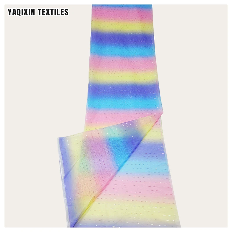 HX20425 2026 Hot Sale Wedding Bridal Veil Hayal Tulle Fabric Soft Rainbow Tutu Dress Tulle Colorful Printing Lace Fabric - 图片 6