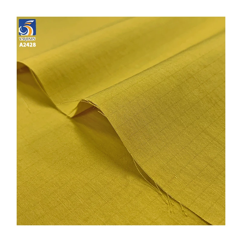 A2428 105g/m² 78% Cotton 22% Nylon Blended 0.5cm Single-Line Plaid Sand Washed Cotton Fabric Summer Shirt Dress Fabric - 图片 3