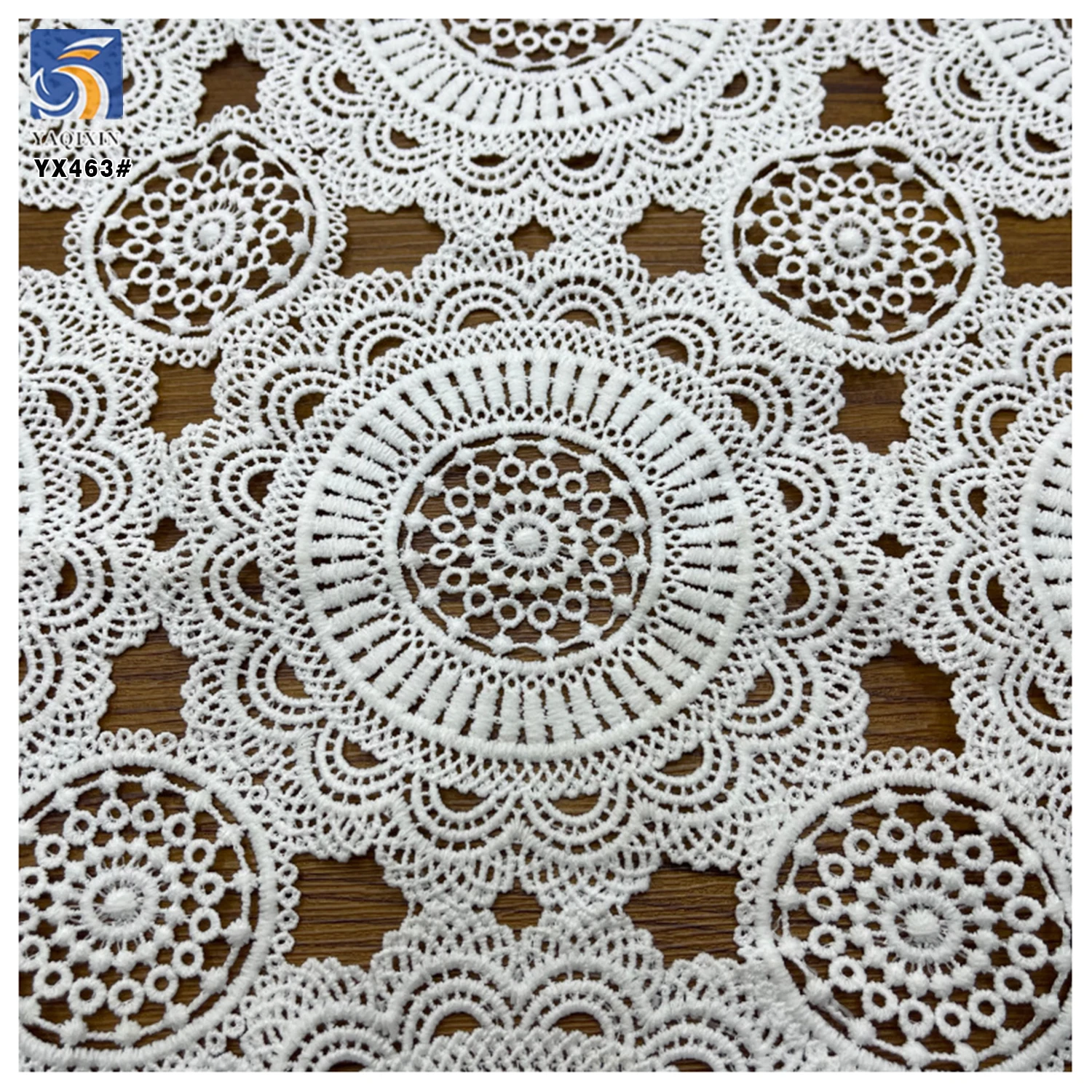 YX463 New Design Milk Silk Lace Water Soluble Lace Fabric Hollow White Lace Fabric for Clothing Wedding Dress - 图片 5